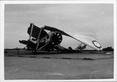 Aircraft operating from HMS Ark Royal:Plane comes to rest showing damage