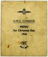 HMS Condor Menu Xmas 1944- Front Cover