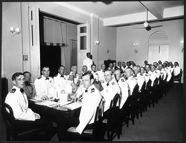 Group of Naval officers at a dinner given by Admiral Twiss, 21st March 1967