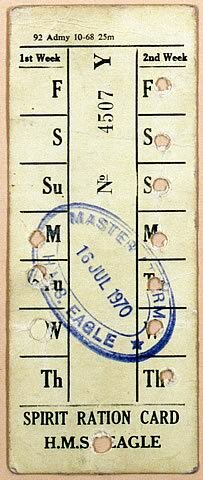 Spirit Ration Card dated, 16th July 1970.