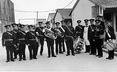 Informal photograph of the band for HMS Royal Arthur, reception camp for naval personnel c.1940.